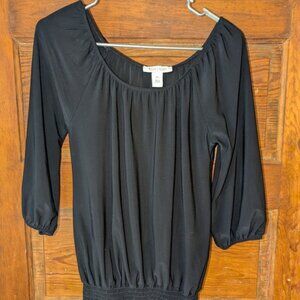White House Black Market‎ Black Ruched Blouse